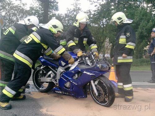 Wypadek motocyklisty